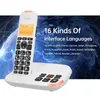 A white cordless phone and its base are shown in front of a blue and black background with a globe graphic. Produktbild-Vorschau