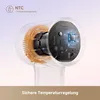 A close-up, transparent view of the internal components of a hair dryer, highlighting the heating coil and circuit board with a central processor. Produktbild-Vorschau