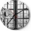 Wanduhr - Rund - Glasuhr - Frau Engel Ansicht - 30x30cm - Produktbild-Vorschau 1