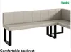 A corner bench with a beige upholstered seat and backrest, supported by black metal legs. Produktbild-Vorschau