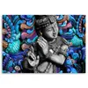 Leinwandbild feng shui farbiger buddha 120x80 cm Feeby blau Produktbild-Vorschau 3