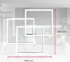 An interior scene with a modern lighting fixture composed of three overlapping squares. Produktbild-Vorschau