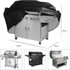 A grill cover is shown draped over a grill, with dimensions indicated. Below are three smaller images of different grills. Produktbild-Vorschau
