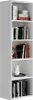 A white tall bookcase filled with books and decorative items. Anteprima dell’immagine prodotto