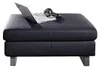 home24 Hocker - Kunstleder Schwarz Produktbild-Vorschau 1