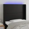vidaXL LED Kopfteil Schwarz 83x16x118/128 cm Kunstleder -  Produktbild-Vorschau 2