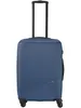 A blue Travelite trolley suitcase with its handle extended, shown from the front against a white background. Náhľad obrázku produktu