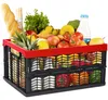 Novaliv Einkaufskorb Klappbox | 30L Rot Schwarz faltbar Produktbild-Vorschau 1