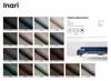 A collage of fabric swatches and a sofa in a room. Produktbild-Vorschau