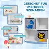 Detská odkladacia polica s kockami a zásuvkami, MDF, biela Náhľad obrázku produktu 8