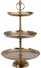 Home & Styling Etagere 3-lagig - gold - Edelstahl - H50 cm Produktbild-Vorschau 1