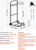 A diagram of a folding chair cart with dimensions and accessories listed. Anteprima dell’immagine prodotto
