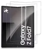 Two clear screen protectors are shown laid over a folded smartphone. Produktbild-Vorschau