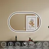 LED Badspiegel Oval 100×60cm mit Beschlagfrei Bluetooth Uhr Produktbild-Vorschau 2