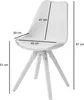Finebuy 2er Set Weiß Retro Esszimmerstuhl mit weißen Beinen Produktbild-Vorschau 2