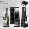 COSTWAY Armoire à bijoux 360°, armoire à glace avec miroir Voir les images du produit 3