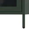 Close-up of the bottom corner of a green cabinet with a metal leg. Anteprima dell’immagine prodotto