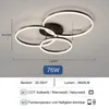 76W LED Deckenleuchte Schwarz 84cm, 3 Ring Deckenlampe Produktbild-Vorschau 8