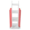 A white, multi-shelf bookcase with pink side panels against a white background. Podgląd zdjęcia produktu