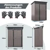 COSTWAY Gartenhaus Metall, 150 x 90,5 x 185 cm | 1,5 m³, Produktbild-Vorschau 7