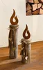 2 colonnes décoratives "Cœur flamboyant" en bois, rustique, Voir les images du produit 1