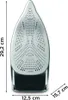The bottom view of a steam iron with dimensions indicated. Produktbild-Vorschau