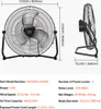 Vevor HIFANXFLOOR20, Binnenventilator met schoepen, Zwart, Productafbeelding-voorbeeld 7