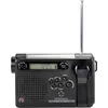 A black Renkforce AM/FM/SW radio with an emergency alarm and a silver antenna is shown against a white background. Produktbild-Vorschau