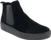 A black Chelsea boot with a thick sole is shown against a white background. Produktbild-Vorschau