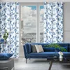 Tenda 140x250 Caren bianco blu fiori pronta per i grommets Anteprima dell’immagine prodotto 11