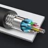 A cutaway view of a cable showing its internal structure. Voir les images du produit