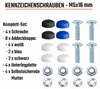 Kennzeichen Schrauben M5 x 16mm DIN 84 mit Abdeckkappen 4er Produktbild-Vorschau 4