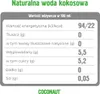 Nutritional information table for natural coconut water. Produktbild-Vorschau