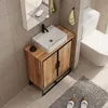 Meuble vasque loft à deux portes avec étagère de 82 cm Voir les images du produit 2
