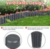 A garden fence border is shown in a grassy garden setting with text overlays describing its features. Voir les images du produit