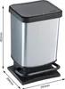 A product shot of a trash can with dimensions indicated. Produktbild-Vorschau