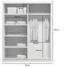 Prostorná šatní skříň se zrcadlem HUGO, šířka 150 cm, výška Náhled obrázku produktu 2