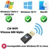WIFI-Stick USB-Dongle 600 Mpbs für PC, Computer Kompatibel Produktbild-Vorschau 3