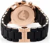 The back of a watch with a black rubber strap and rose gold clasp. Podgląd zdjęcia produktu