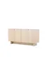 A light-colored wooden sideboard with four doors is shown against a white background. Produktbild-Vorschau