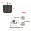 Product image showing furniture feet and t-nuts with dimensions and labels. Náhled obrázku produktu