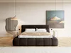 FEDVE Polsterbett Nuuk aus Velvet 180x200 cm, Braun Produktbild-Vorschau 3