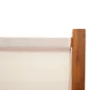 A close-up view of a cream-colored fabric screen attached to a wooden frame. Produktbild-Vorschau