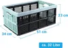 A folding storage box with dimensions and capacity indicated. Produktbild-Vorschau