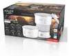 The image shows the retail packaging of a white Adler travel kettle. Produktbild-Vorschau