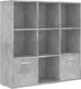 vidaXL Regál na knihy Concrete Grey 98x30x98 cm Drevo Náhľad obrázku produktu 1