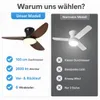 Cichy wentylator sufitowy z oświetleniem, średnica 100 cm, Podgląd zdjęcia produktu 8