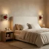 TWIN Wandlamp, E27, 2-licht, metalen lamp in crème en rood, Productafbeelding-voorbeeld 7