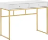 BELIANI Schreibtisch Weiß /Gold aus MDF-Platte Produktbild-Vorschau 1