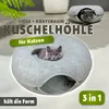 Katzentunnel Katzenhöhle Katzenbett Spielhöhle Grau Produktbild-Vorschau 2